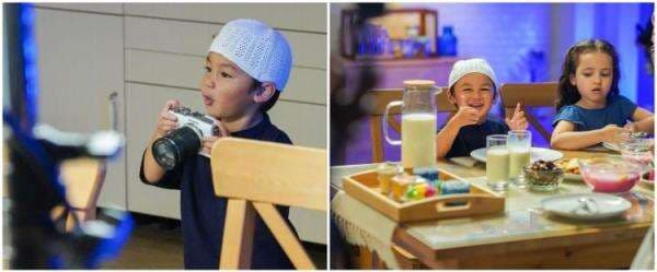 7 Potret Kiano anak Baim Wong syuting iklan, gemes banget