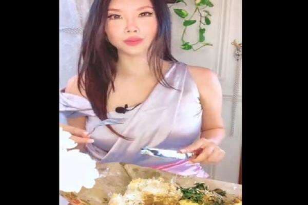 Video Cewek Cantik Makan Nasi Padang Pakai Garpu dan Pisau, Netizen: Pandemi Makin Banyak yang Stres!