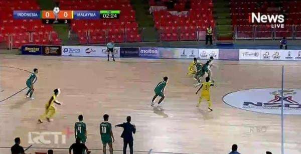 Timnas Futsal Indonesia vs Malaysia di Babak Pertama: Kedua Tim Sama Kuat 0-0