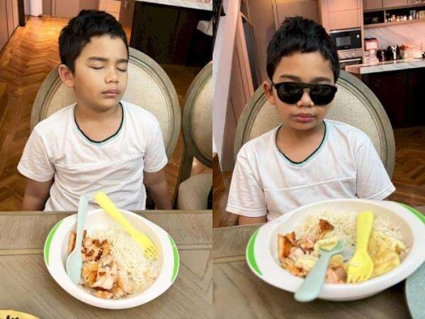 Momen Kocak Adam Anak Teuku Wisnu-Shireen Sungkar saat Sahur, Makan Pakai Kacamata Hitam