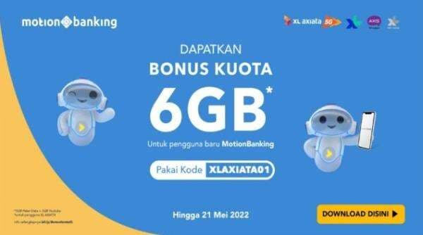 Pacu Aktivitas Online, MotionBanking dan XL Axiata Tebar Bonus Kuota, Ini Cara Mendapatkannya!