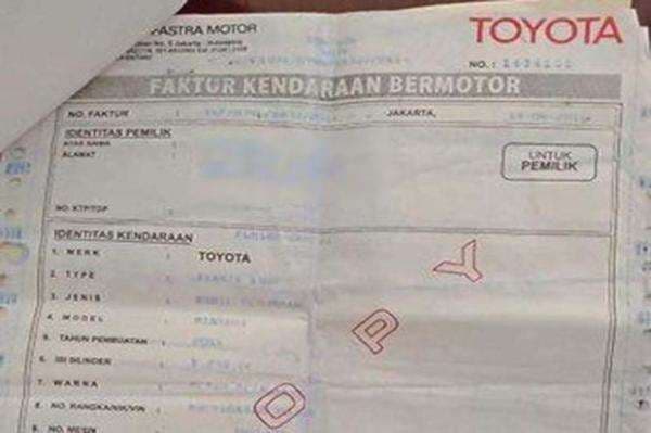 Ini Fungsi dan Manfaat Faktur Kendaraan Bermotor, Simpan dengan Baik