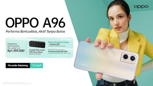 Sudah Bisa Dipesan, Ini Harga OPPO A96 Serta Informasi Ketersediaan