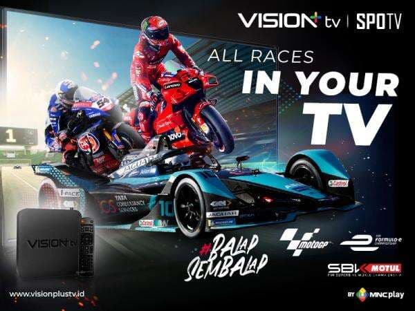 Nonton Balapan Bergengsi Lebih Puas di Vision+ TV, Ada MotoGP hingga Formula E
