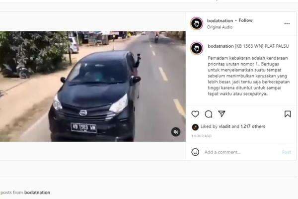 Heboh Mobil LCGC Ganggu Laju Mobil Damkar, Ini Sanksinya Bila Menghalangi Kendaraan Prioritas