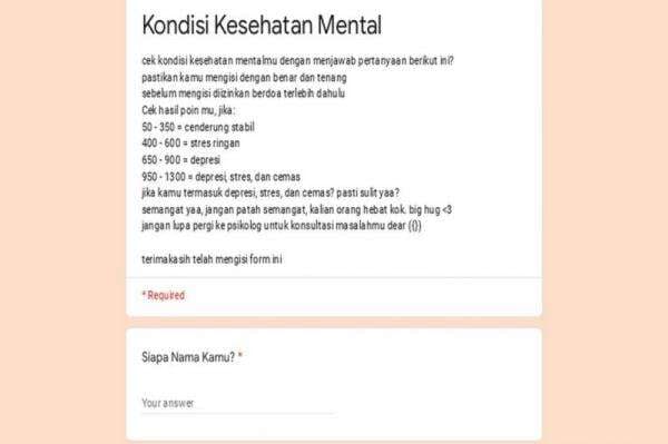 Ini Link Tes Kesehatan Mental yang Viral di TikTok, Mau Coba? Ini Link Tes Kesehatan Mental yang Viral di TikTok, Mau Coba?
