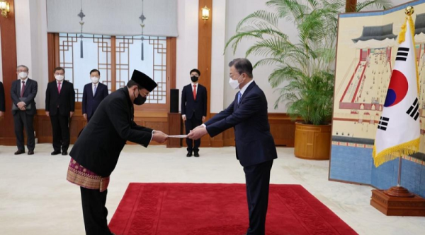 Dubes Gandi Sulistiyanto Sampaikan Surat Kepercayaan kepada Presiden Korsel