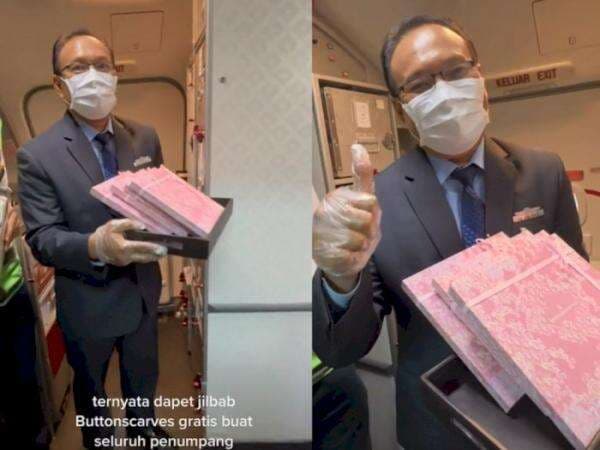 Viral Maskapai Penerbangan Bagikan Hijab Gratis Kepada Seluruh Penumpang Pesawat