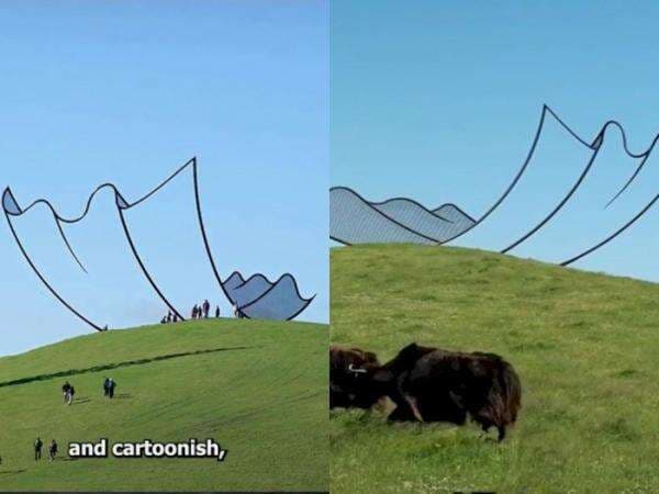 Tampak Seperti Ilusi Kertas, Patung Raksasa di New Zealand Ini Ternyata Terbuat dari Baja