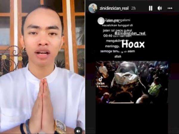 Kabar Zinidin Zidan Meninggal karena Kecelakaan Ternyata Hoax, Klarifikasi Lewat IG Story