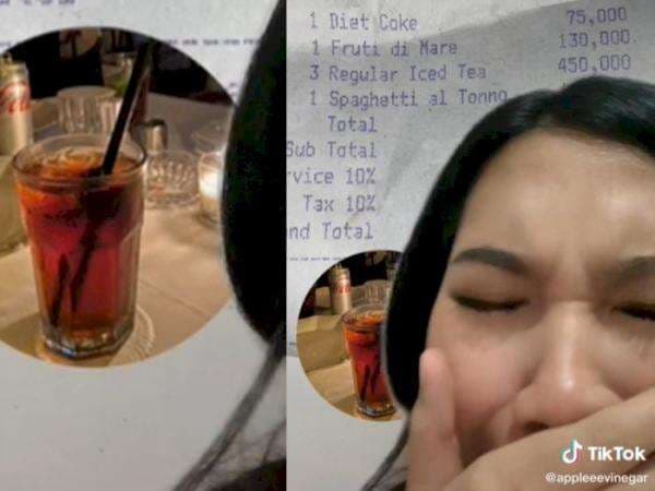 Waduh! Pesan Es Teh 3 Gelas, Cewek Ini Harus Bayar Rp450 Ribu, Ukuran Gelasnya Standar