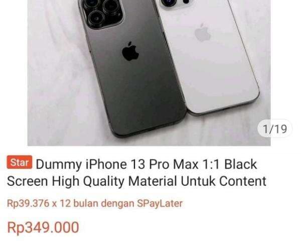 Malas Baca Deskripsi, Pembeli Mengira Dummy iPhone 13 Pro Max Rp300 Ribu HP Asli
