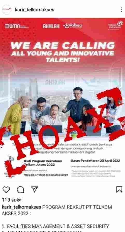 Waspada! Akun Lowongan Kerja Palsu dan Penipuan Mengatasnamakan Telkom Akses