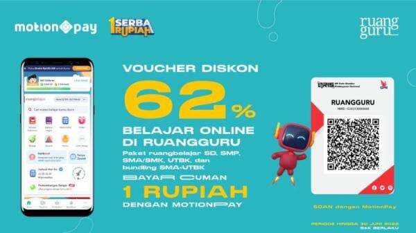 Hanya 1 Rupiah, Voucher Diskon Belajar Online di Ruangguru Pakai Aplikasi MotionPay!