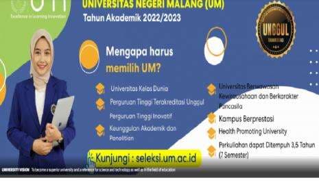 Tersedia 59  Prodi di Jalur Mandiri Prestasi Universitas Negeri Malang (UM),  Simak Syaratnya