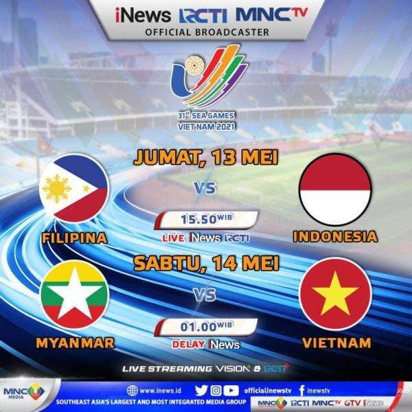 Jadwal Siaran Langsung Sepakbola SEA Games 2021 di iNews dan RCTI Hari Ini: Timnas Indonesia U-23 vs Timnas Filipina U-23!