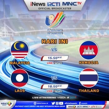 Jadwal Siaran Langsung Sepakbola SEA Games 2021 di iNews Hari Ini: Malaysia vs Kamboja dan Laos vs Thailand Jadwal Siaran Langsung Sepakbola SEA Games 2021 di iNews Hari Ini: Malaysia vs Kamboja dan Laos vs Thailand