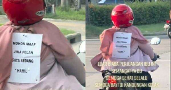 Mohon Maaf Jika Pelan, Saya Sedang Hamil, Video TikTok Ibu Hamil Naik Motor Viral di Malaysia
