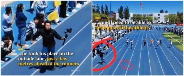 Rekam lomba lari, juru kamera ini ikut berlari di lintasan bak peserta