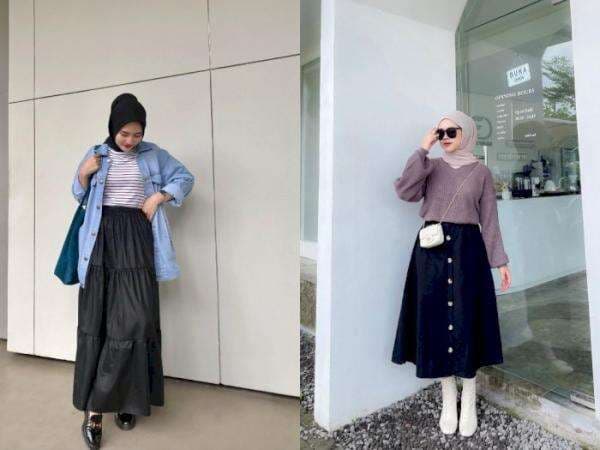 5 Inspirasi OOTD Hijab Rok Panjang Kekinian, Terbaru 2022!