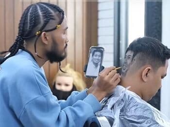Viral Tukang Cukur Rambut Gambar Sketsa Wajah Eril di Kepala, Netizen: Keren!