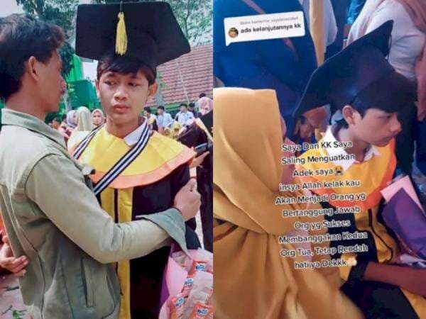 Kisah Haru Kakak yang Gantikan Orang Tuanya untuk Hadiri Wisuda Kelulusan Sang Adik