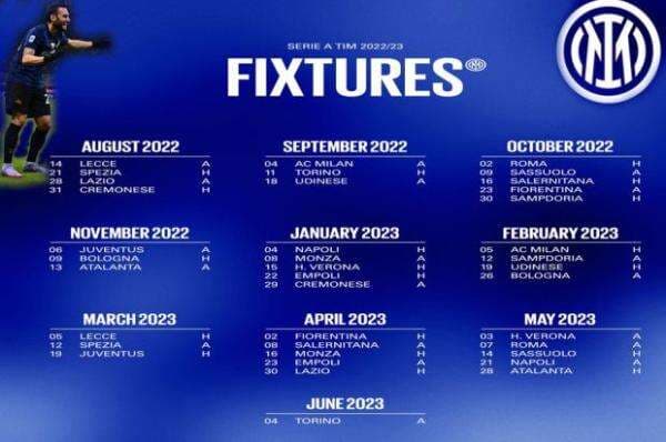 Bentrok Lawan Mudah di 4 Laga Pembuka Liga Italia 2022/2023, Inter Incar Scudetto