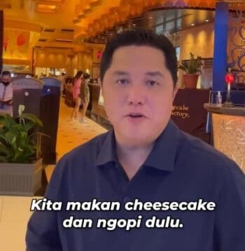 Reaksi Erick Thohir Coba <i>Cheese Cake</i> Terenak di Dunia, Matanya Langsung Melotot!