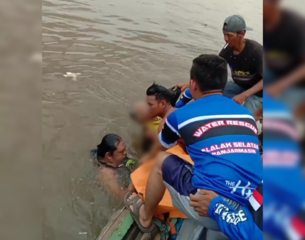 Ditemukan! Motoris Kelotok yang Tenggelam di Sungai Martapura Banjarmasin