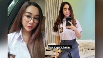 7 Potret Aura Kasih Pakai Seragam SMA di Ultah Ussy Sulistiawaty, Gemesin bak ABG!