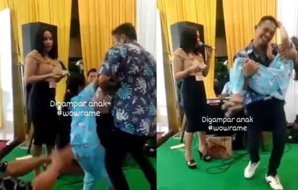 Lagi Asyik Nyawer Biduan Dangdut, Bapak Ini Dilabrak Anak