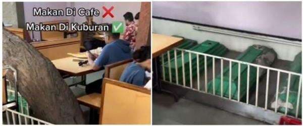Dibangun di tanah kuburan, makan di restoran ini bersanding nisan
