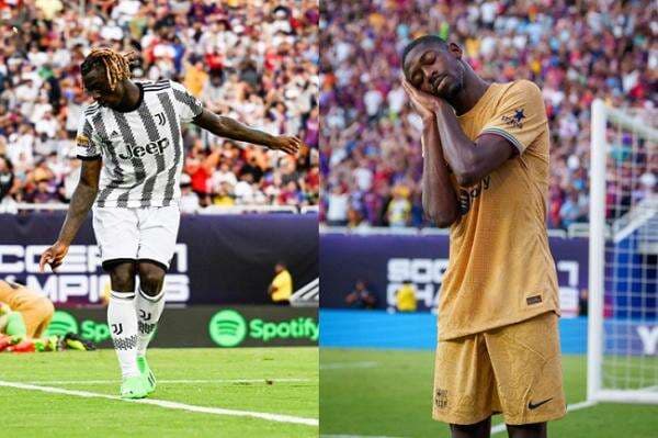 Barcelona versus Juventus Tanpa Pemenang, Ousmane Dembele dan Moise Kean Jadi Bintang