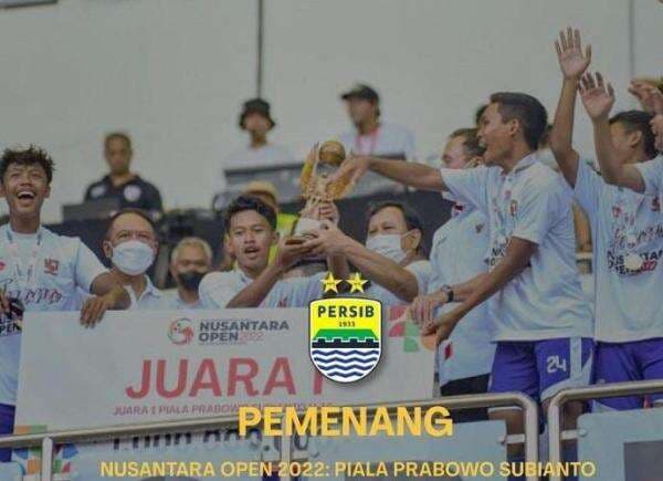 Persib Bandung Dapat Rp1 Miliar usai Juara Nusantara Open 2022 Piala Prabowo Subianto