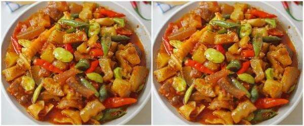 Resep oseng kikil pedas petai, antialot dan bikin nagih