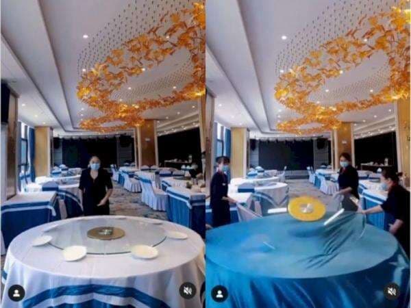 Wow, Atraksi Pelayan Hotel Menyiapkan Meja Makan Bikin Melongo, Hebat Banget!