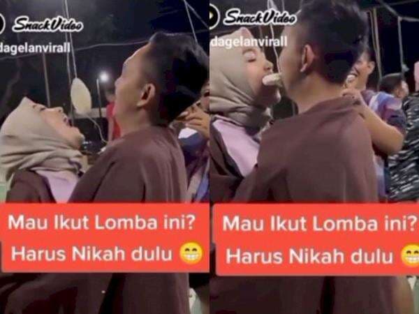 Viral Lomba Makan Kerupuk Ini Cuma Khusus Buat Suami Istri, Endingnya Bikin Jomblo Ngenes