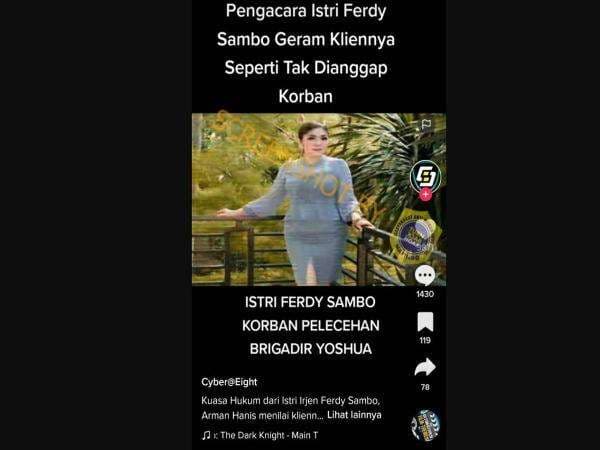Hoaks Foto Putri Candrawati Istri Irjen Ferdy Sambo di TikTok, ini Fakta Sebenarnya