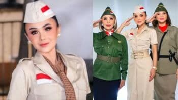 Potret Yuni Shara Pakai Kostum Pejuang Bareng Geng Artis Sambut HUT Ke-77 RI