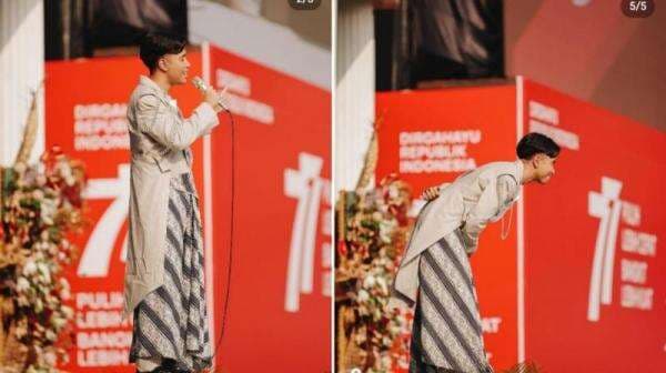 Rayakan HUT RI ke-77, Vidi Aldiano Bernyanyi di Istana Negara Mengenakan Kain Ini