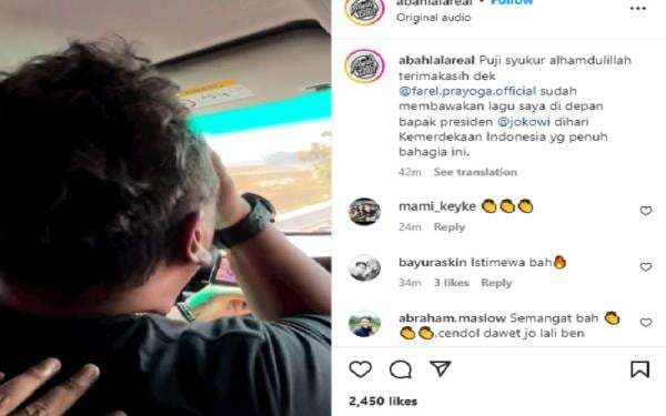Pencipta Lagu Ojo Dibandingke Nangis Farel Nyanyi di Depan Jokowi, Netizen: Abang Lala Bangga