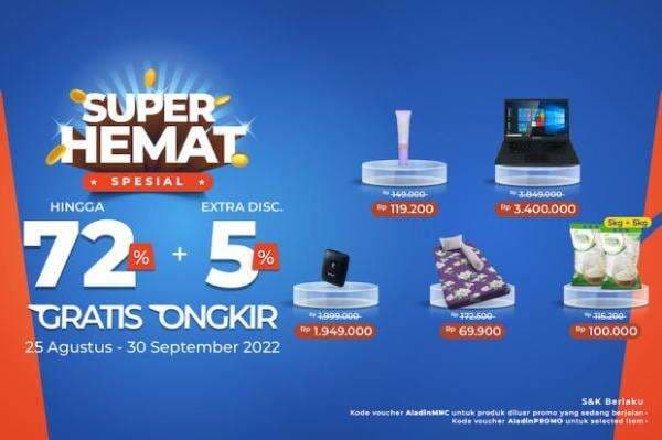 Dapatkan Diskon s.d 72% + 5% di Promo Super Hemat! Yuk Kunjungi Booth Activity AladinMall by Mister Aladin di MNC Area