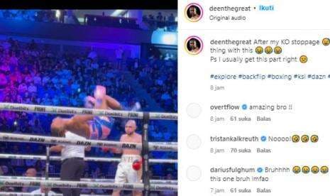 Viral, Seorang Petinju Salto dengan Leher Jadi Tumpuan