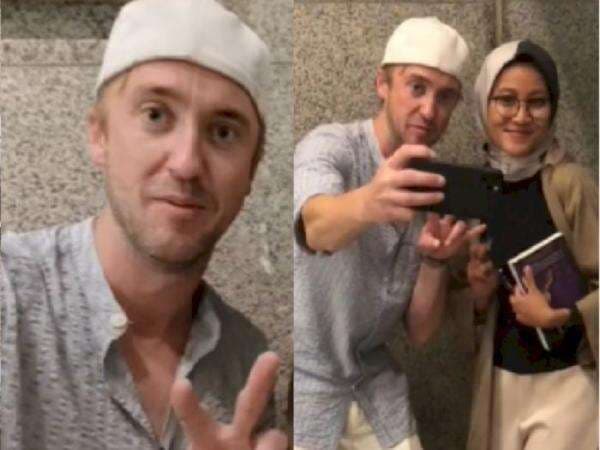 Fans Harry Potter Ini Foto Bareng Tom Felton, Netizen Salfok Sama Pecinya, Mualaf?