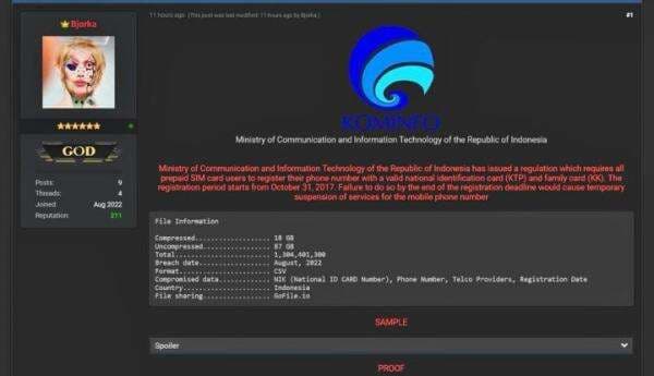 Viral Soal Dugaan 1,3 Miliar Data Kartu SIM Bocor, Ini Kata Kominfo