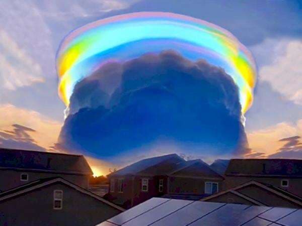 Fenomena Langka! Pelangi Berbentuk Awan Tiba-tiba Muncul di Langit China, Pertanda Apa?