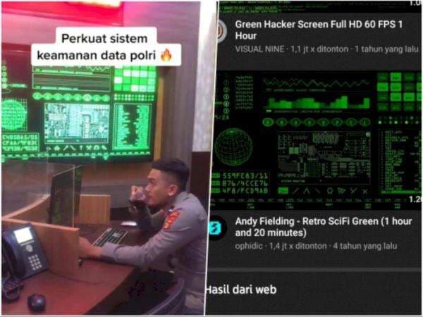 Sambil Ngopi, Polisi Ini Pamer Sistem Keamanan Data Polri: Layar PC-nya dari YouTube?