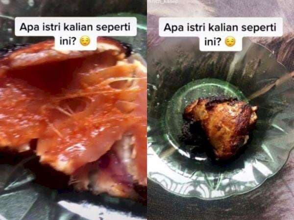 Buset, Pria Ini Tunjukkan Ayam Goreng Buatan Istri, Daging Masih Merah Tapi Luarnya Gosong