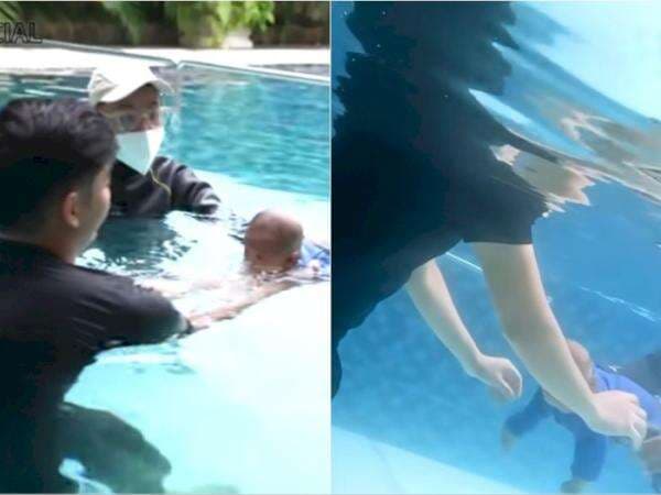 Momen Baby Moana Nyelam Gak Dipegangin Suami Ria Ricis Bikin Ngeri: Masih Bayi Banget