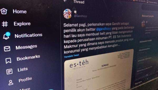Viral Es Teh Indonesia Somasi Pelanggan, Pelanggan Akhirnya Minta Maaf